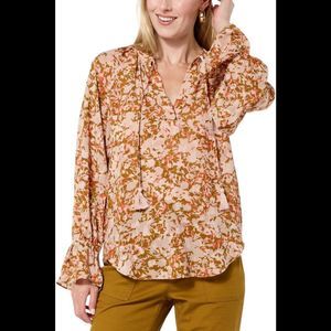 La Joie Essential Raglan-Sleeve Blouse Fawn Abstract Floral - Regular